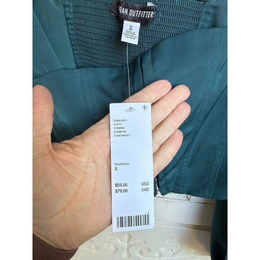 Urban Outfitters Teal Blue Maddie Bustier Corset Hook Eye Crop Top Size Small - Picture 8 of 9